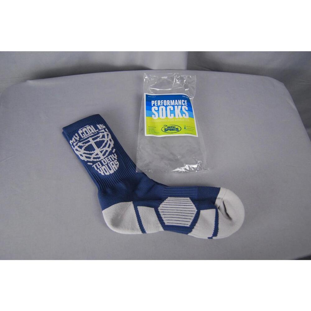 NIP Ice Hockey Goalie Socks - My goal is to deny yours Chalktalk Sports